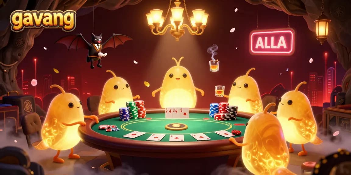 Experience the thrilling atmosphere of a poker game at gavang's cave casino, illuminated by glowworms.