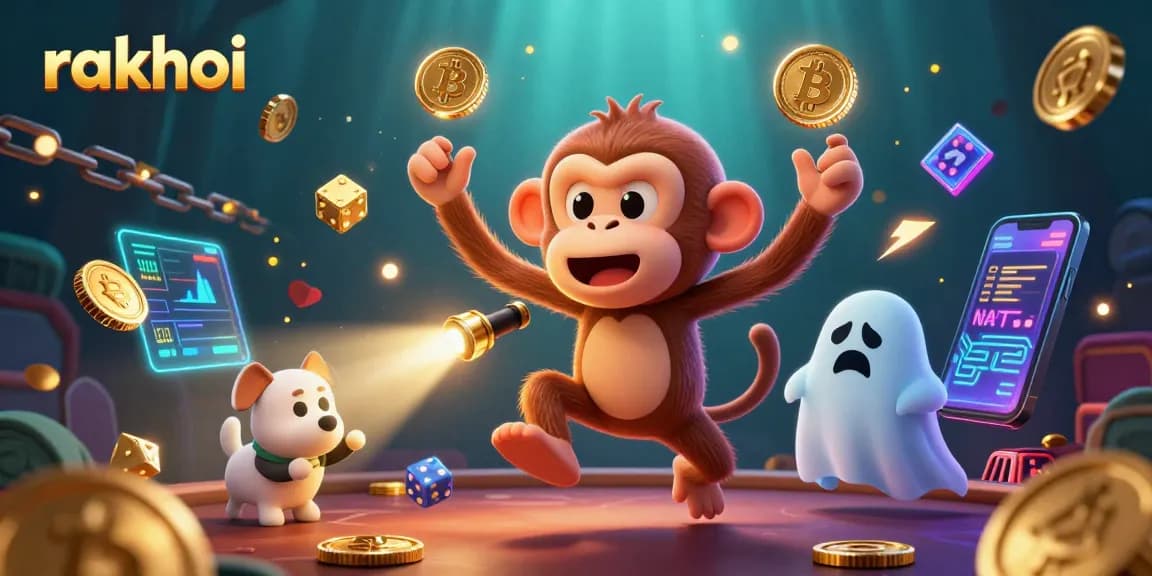Engage with rakhoi's vibrant casino world, featuring a poltergeist monkey juggling treasures while a puppy hunts for golden wins.