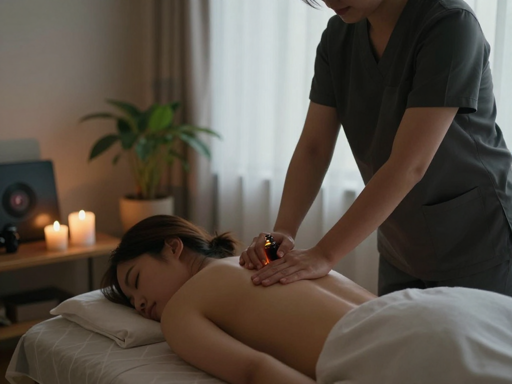 Expert 화성출장마사지 in a peaceful home setting with soothing ambiance.