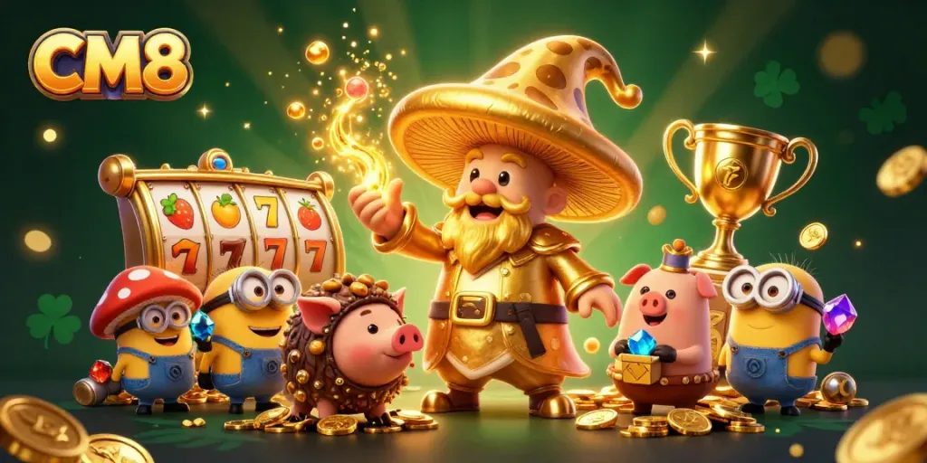 Win big with CM8 slots featuring enchanting golden magic and treasure!
