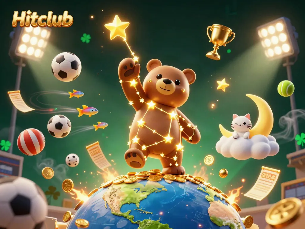 Experience the excitement of gaming with Hitclub, featuring golden characters and vibrant casino themes.