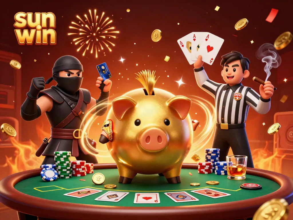 Experience the thrill of sun win as animated characters compete in a dynamic casino scene filled with excitement and winning potential.