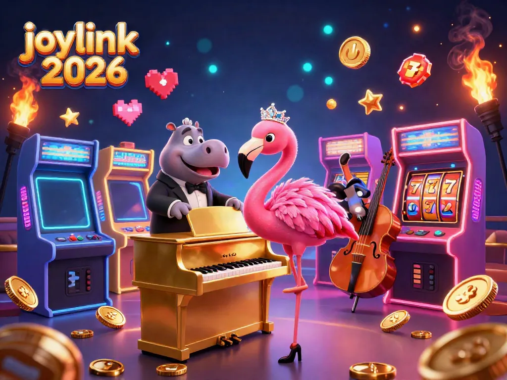 Play exciting games at joylink 2026 with dynamic characters in a vibrant casino atmosphere.