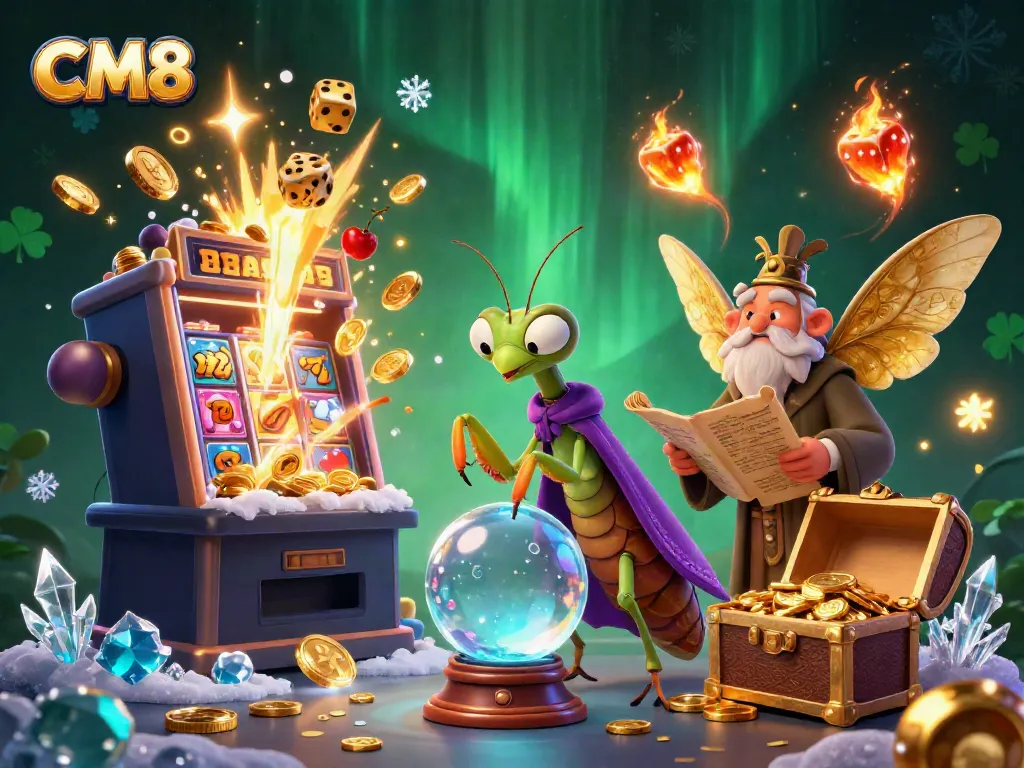 Engage in thrilling games at CM8 with vibrant slot visuals and enchanting characters in 3D.